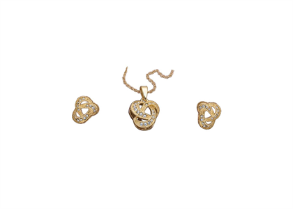 Gold Plated | CZ Studded Pendant Sets